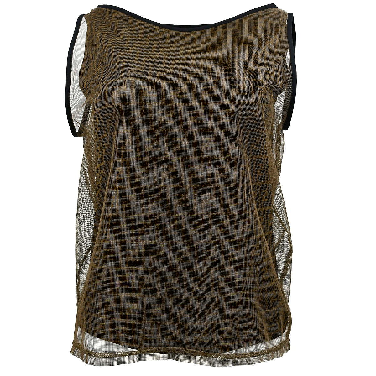 Fendi Zucca Sleeveless Tops Brown #44