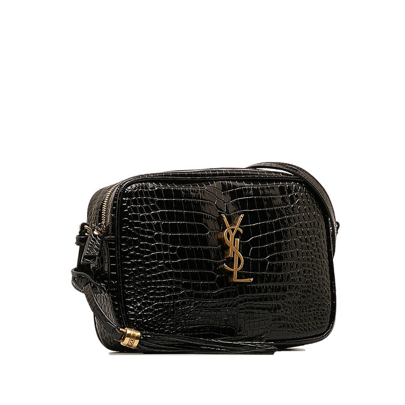 Saint Laurent Lou Bag in Crocodile Black 612544