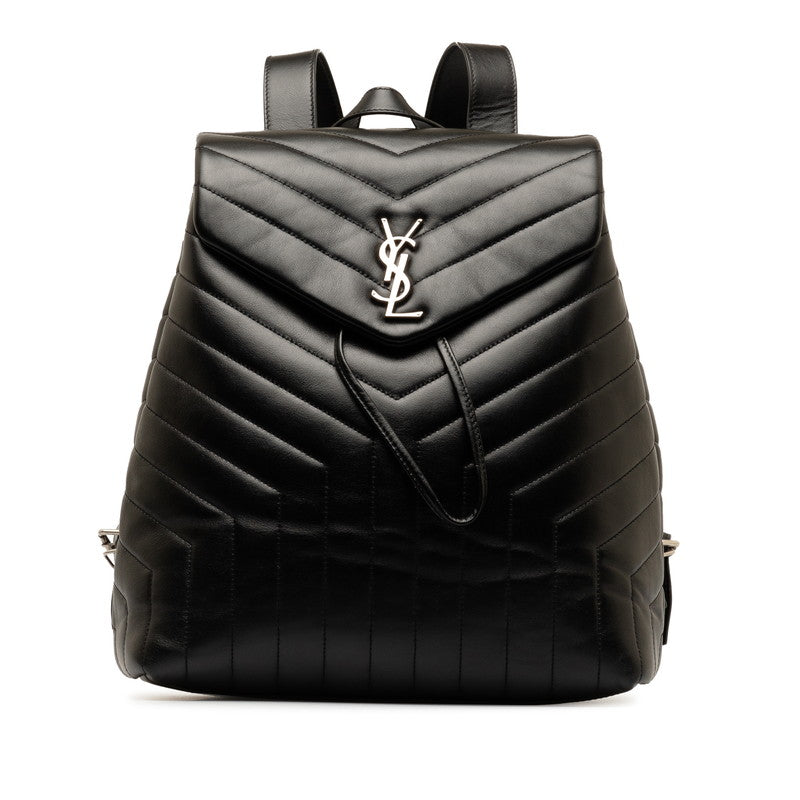 San Laurent Monogram Rule Medium Lock Backpack 487219 Black Leather  Saint Laurent