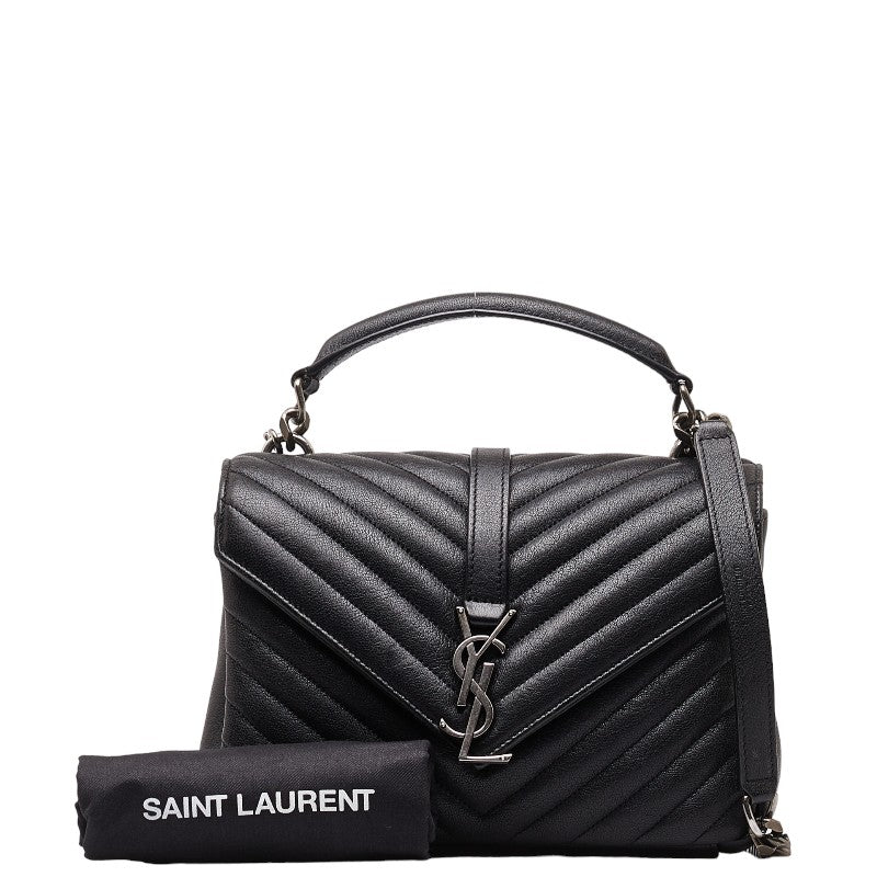 Saint Laurent College Handbag 2WAY 428056 Black Leather  Saint Laurent