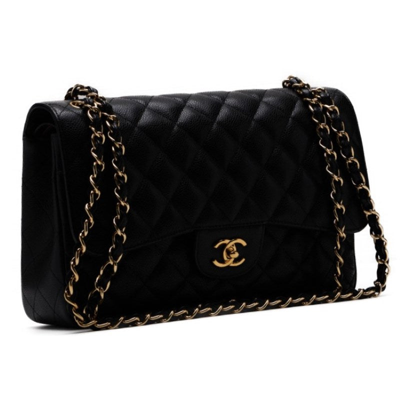 CHANEL Deca Double Flap Turnlock Chain Shoulder Caviar S Black  Shoulder Bag Mini Shoulder Bag  Shoulder Bag Hybrid