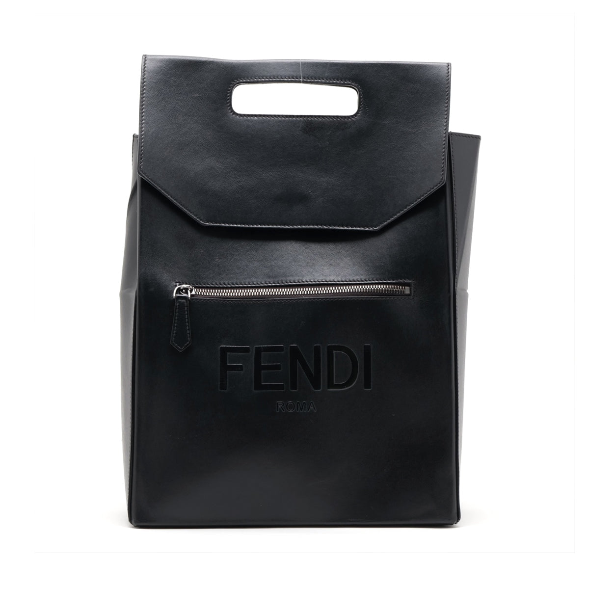 Fendi Logo Leather Backpack/Rucksack Black 7VZ060