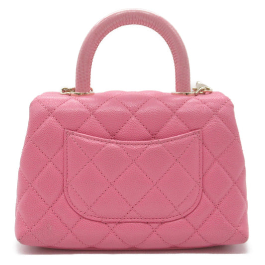 Chanel Coco Handle Matrasse 2w Shoulder Bag 2way Shoulder Bag Caviar S (Greenhead)   Pink AS2215