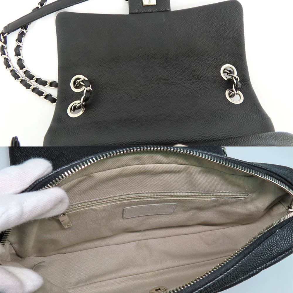 CHANEL A67741 Chanel Matrasse Chain Shoulder Bag St Caviar S Black Silver G  20th Coco Leather