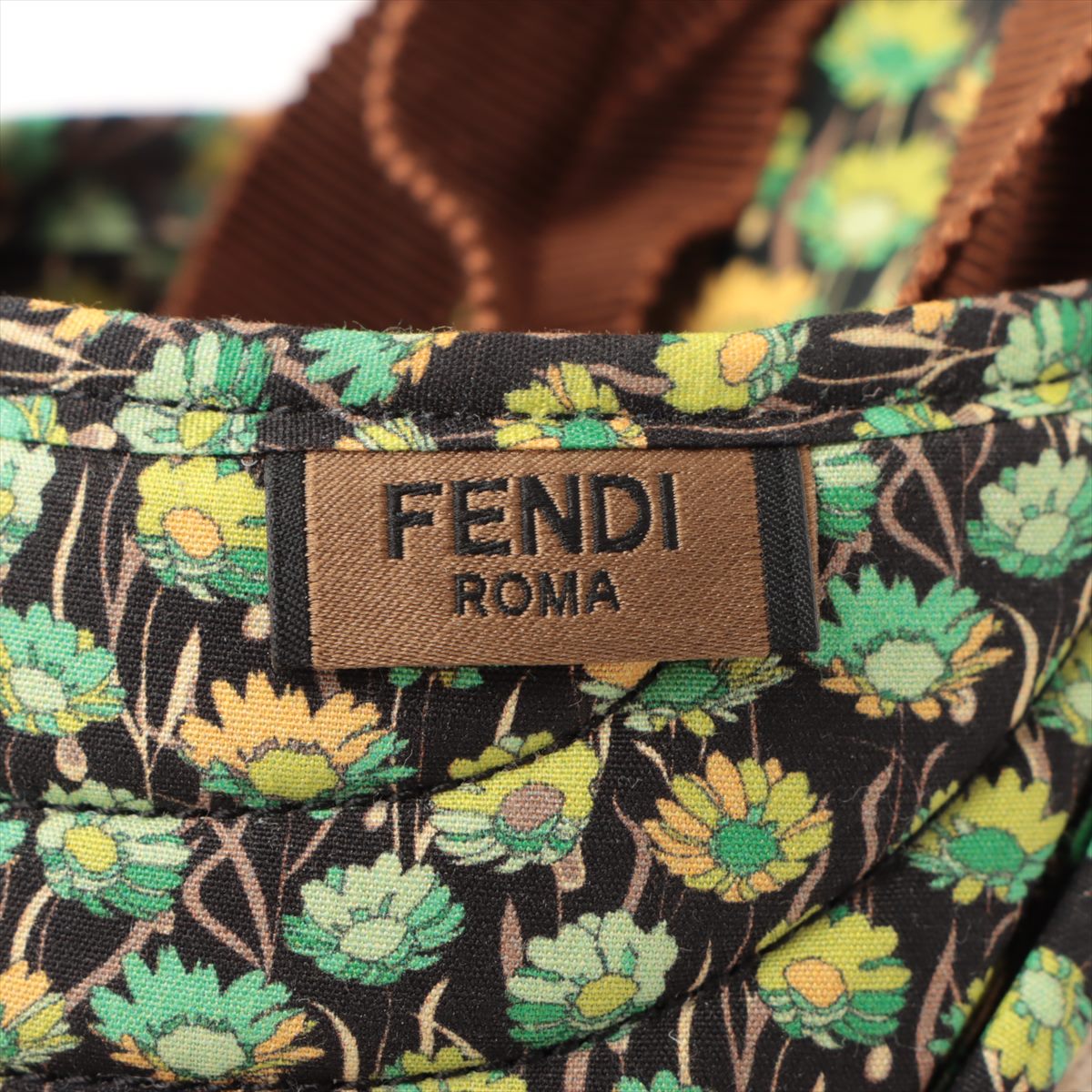 Fendi Fabric Sandal 38  Green  Yellow Espadrillum