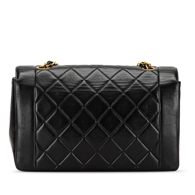 Chanel Diana 25 Coco Clamped Chain Shoulder Bag Black Lambskin  Chanel