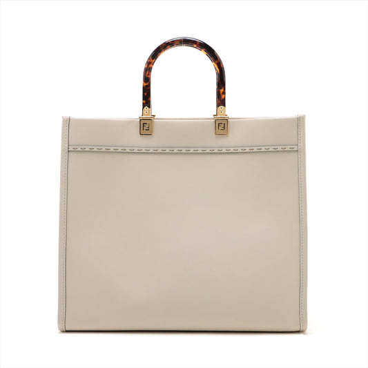 Fendi Sunshine Leather 2WAY Bag Ivory 8BH386