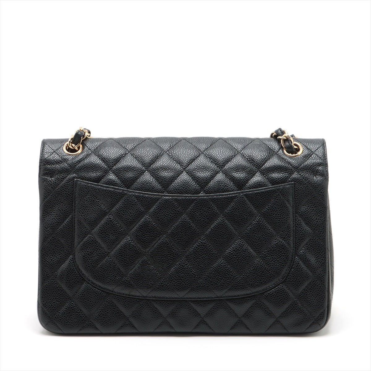 CHANEL Deca Caviar S Double Flap Double Chain Bag Black G  14th