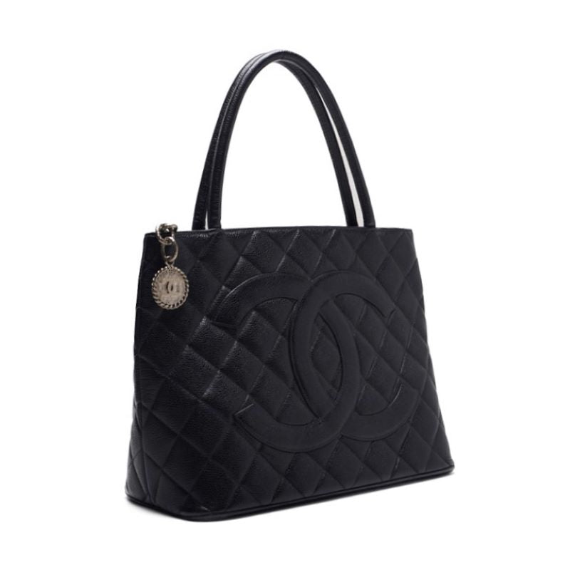 Chanel Matrasse ed Tote Caviar S Black (Silver G ) 's Bag Lady's Start Bag Tote Bag Hybrid 【 Ship】 Khao Yamamoto Online