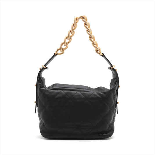 Chanel Lambskin  Chain Shoulder Bag Black G  AS2910 ay