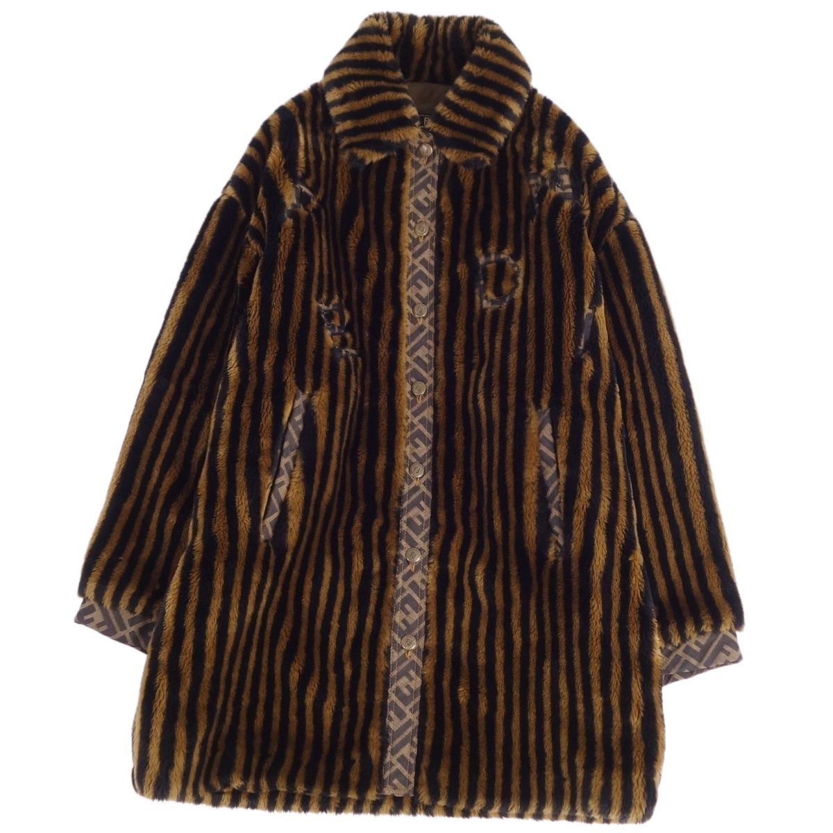 Vint Fendi Fendi Coat Zucca Pekan EcoFour   Made in Italy I40 (M equivalent) Brown -Two-Two-Two-Two-Two-Two-Two-Two-Two-Two-Two-Two-Two