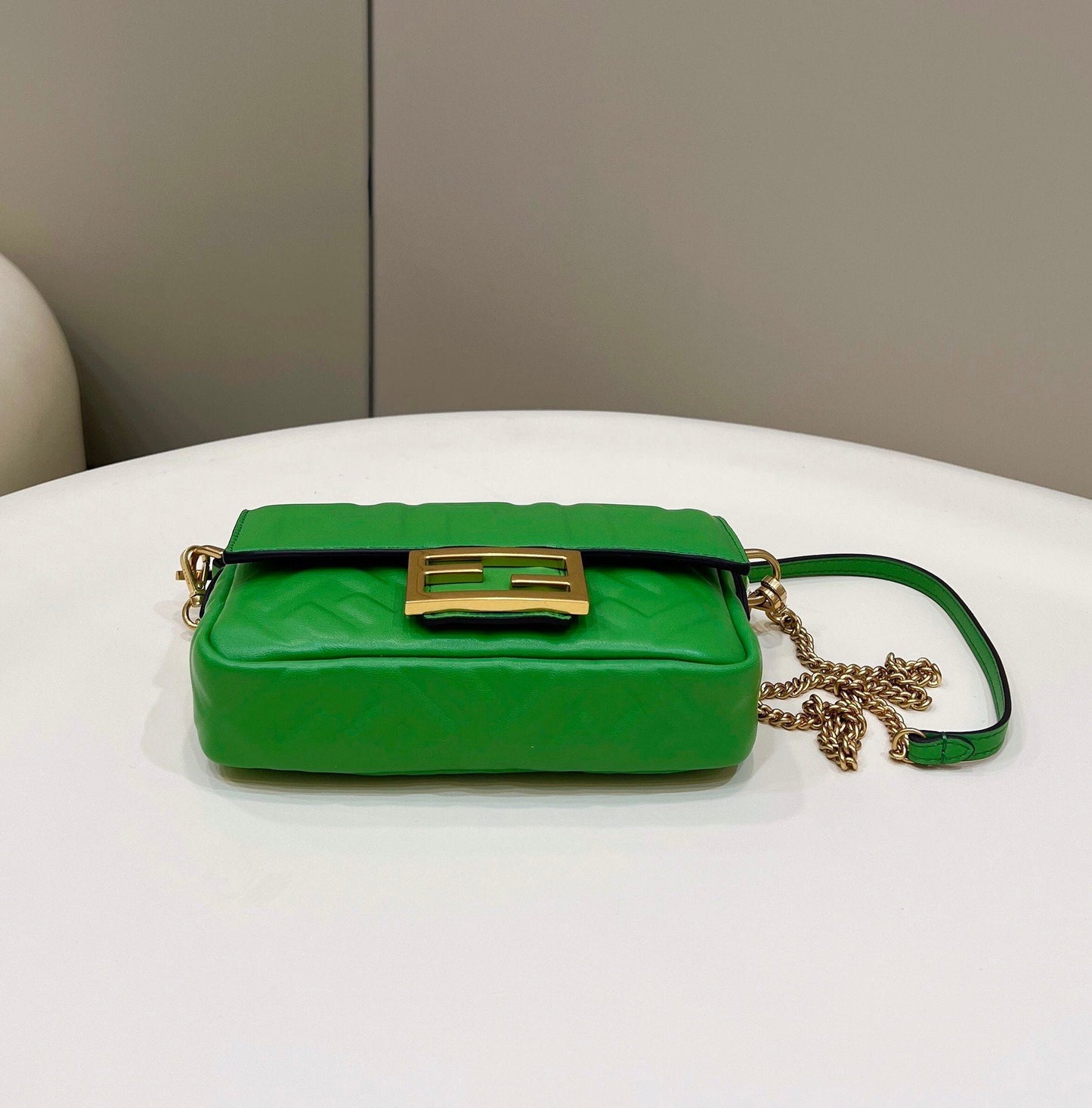 Fendi Baguette Green  Crossbody Bags