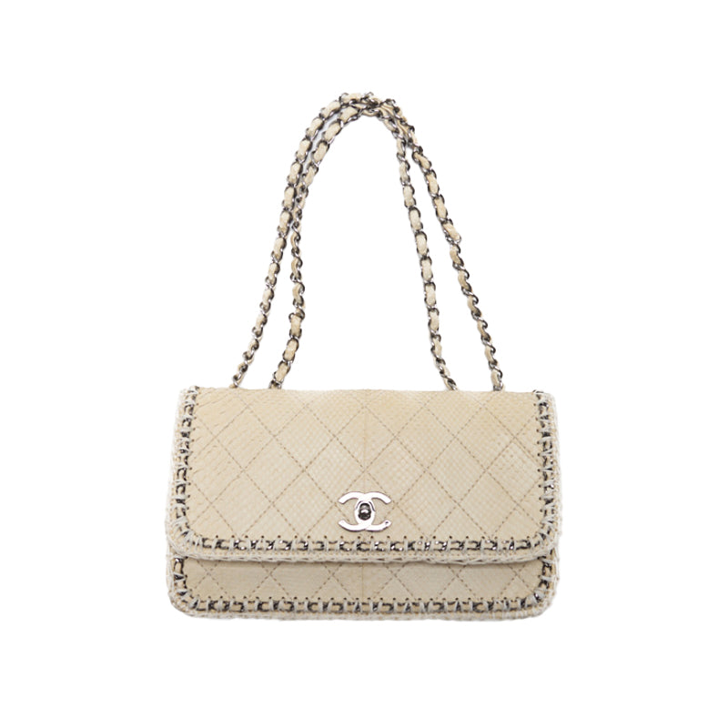 CHANEL 【CHANEL】 Turnrock Chain Shoulder Pearson Leather Ivory (Silver G)  Shoulder Bag Ladies Shoulder Bag 【 Delivery】 Ladies Shoulder Bag Free Delivery Ladies Shoulder Bag Free Delivery Ladies Shoulder