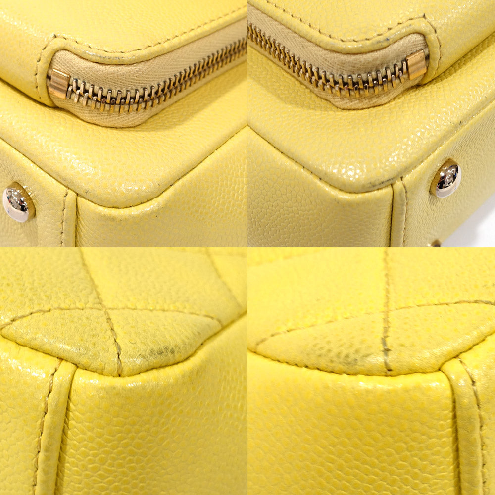 Chanel Chain Shoulder Bag Matrasse Yellow Caviar S Turn-Lock Coco  A93607