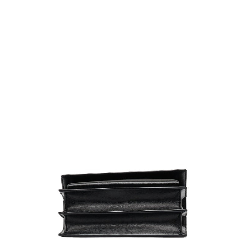 Saint Laurent Monogram Shoulder Bag in Calf Leather Black 442906