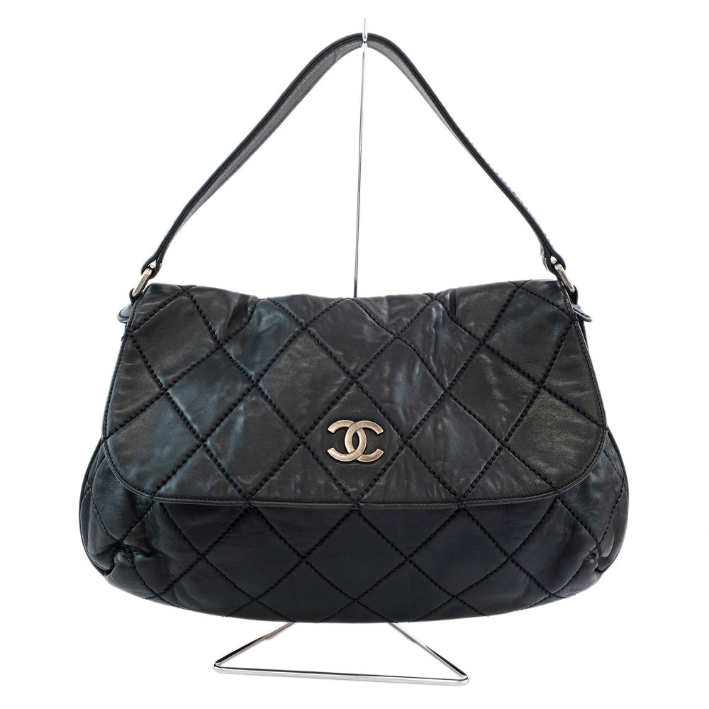 Chanel One-Shooter Bag Wild Stitch Vintage Silver  Black Black  Wedding Wedding