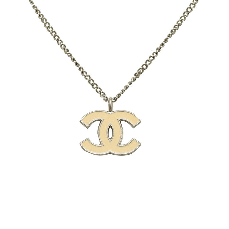 Chanel Coco Necklace Silver Beige Metal  Chanel