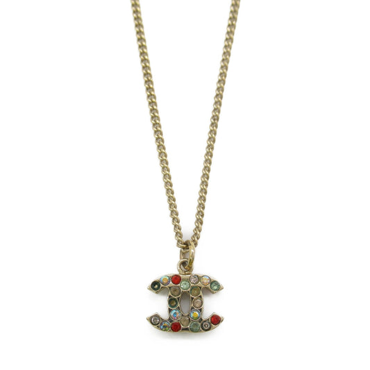 Chanel Coco Necklace Collar Jewelry GP (Gen ) Rhinestone  Gold /Multi-Color 【Multi-Color】 Rhinestone