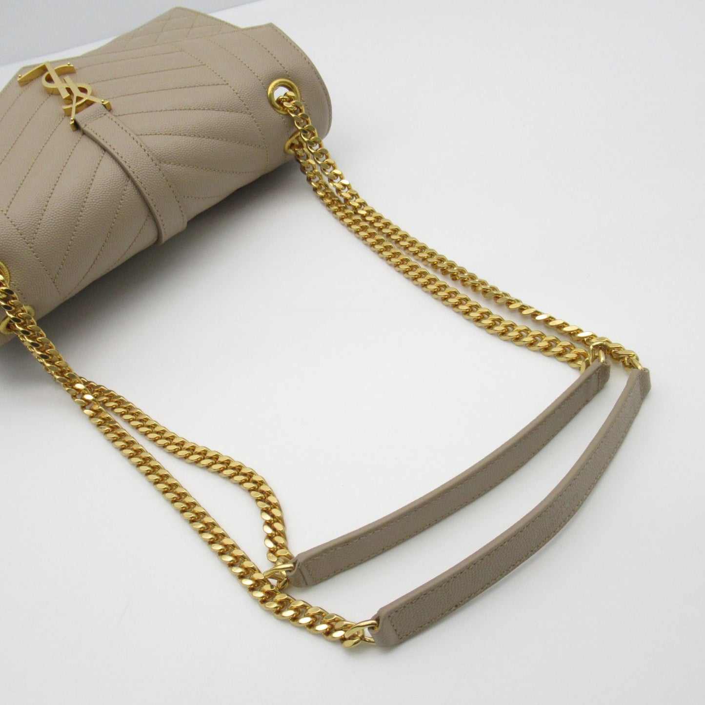 Saint Laurent Chain Shoulder Bag Leather Bag Beige  600185BOW912721