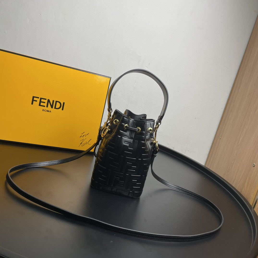 Fendi Mon Tresor Black Mini Bag For Woman 18cm/7in 8BS010A3ZGF0KUR