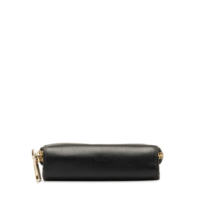 Saint Laurent Logo Double Fold Wallet Roundfooner Compact Wallet Black Leather  Saint Laurent  Folded Wallet