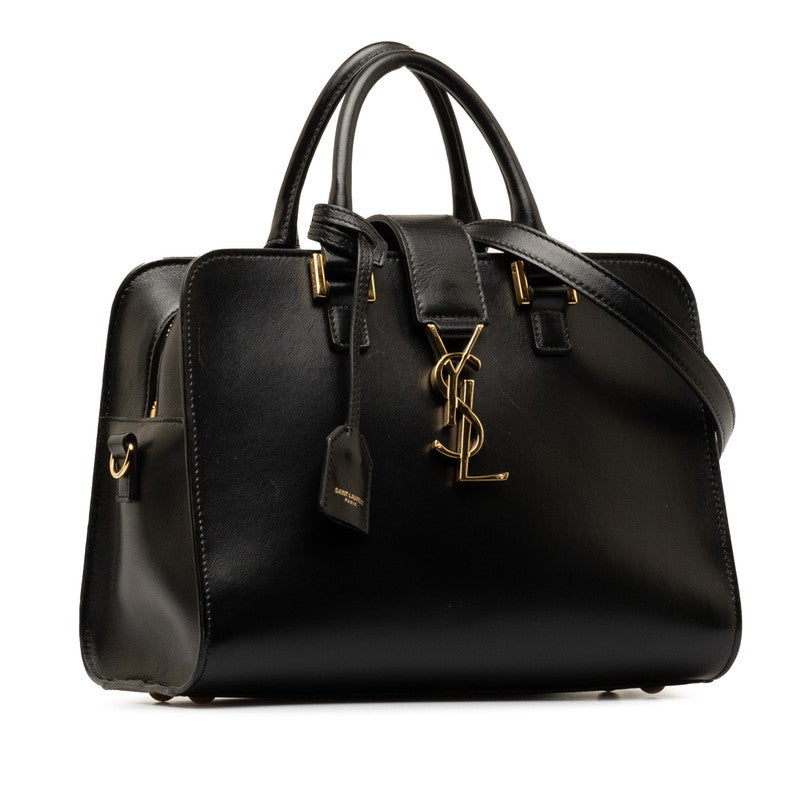 Saint Laurent Monogram Cabas Handbag 2WAY 568853 Black Leather  Saint Laurent