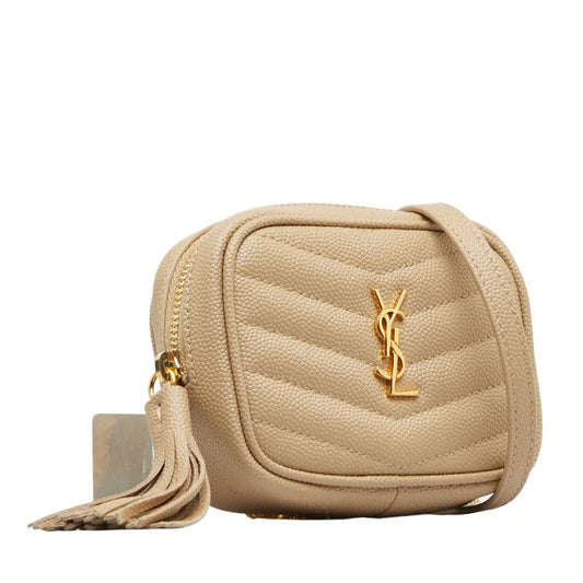 Saint Laurent Monogram Cassandra Ba Mini Chain Shoulder Bag Beige G Leather  Saint Laurent