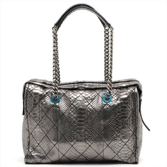 Chanel Coco Charm Pearson Chain Shoulder Bag Silver Silver  17th