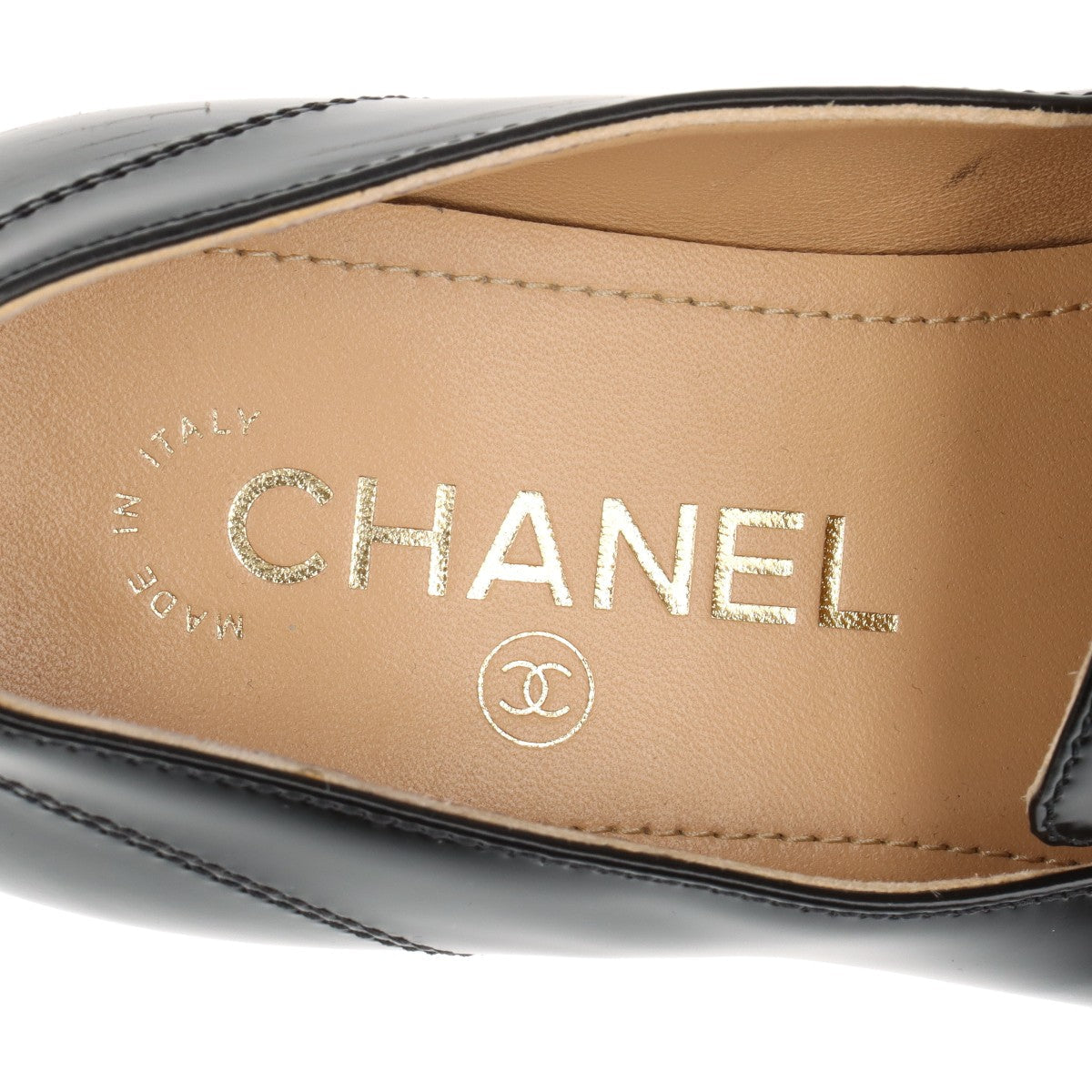 Chanel Coco Leather  36.5C  Black G45123 Logo  Footprints on the Insole