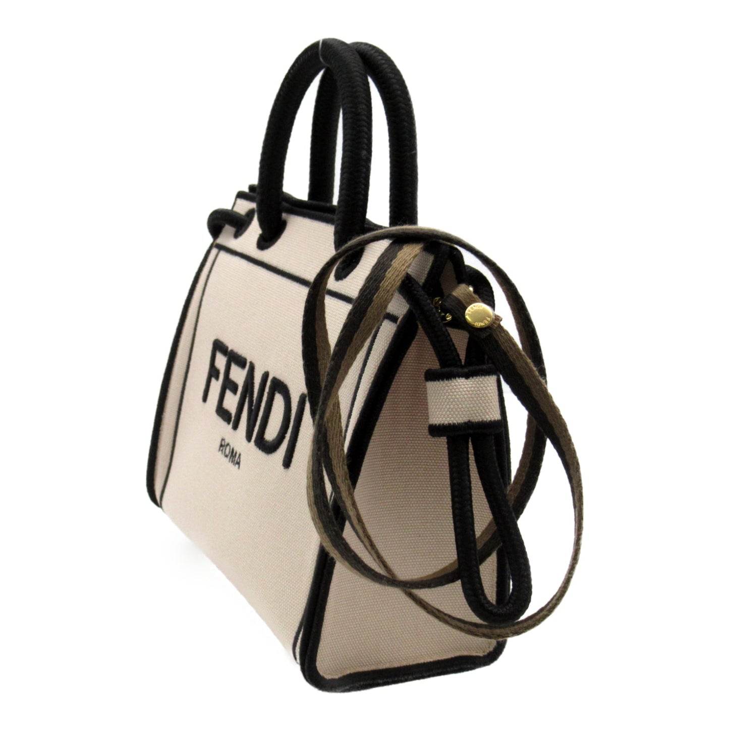 Fendi Fendi 2w Shoulder Bag 2way Shoulder Bag Linen  Beige Black 8BH380