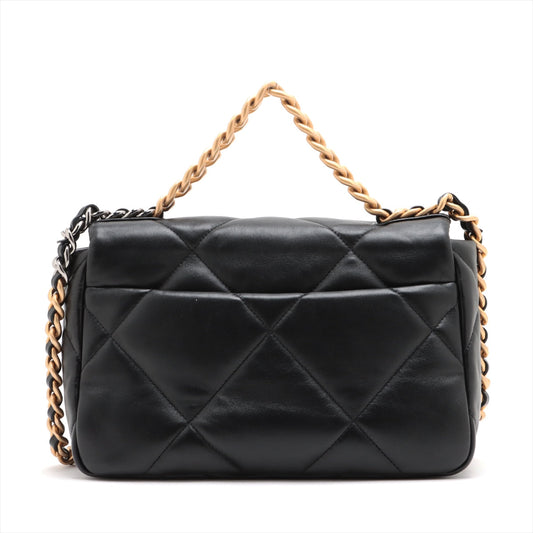 Chanel 19 2WAY Shoulder Bag Black G x Silver Gold AS1160