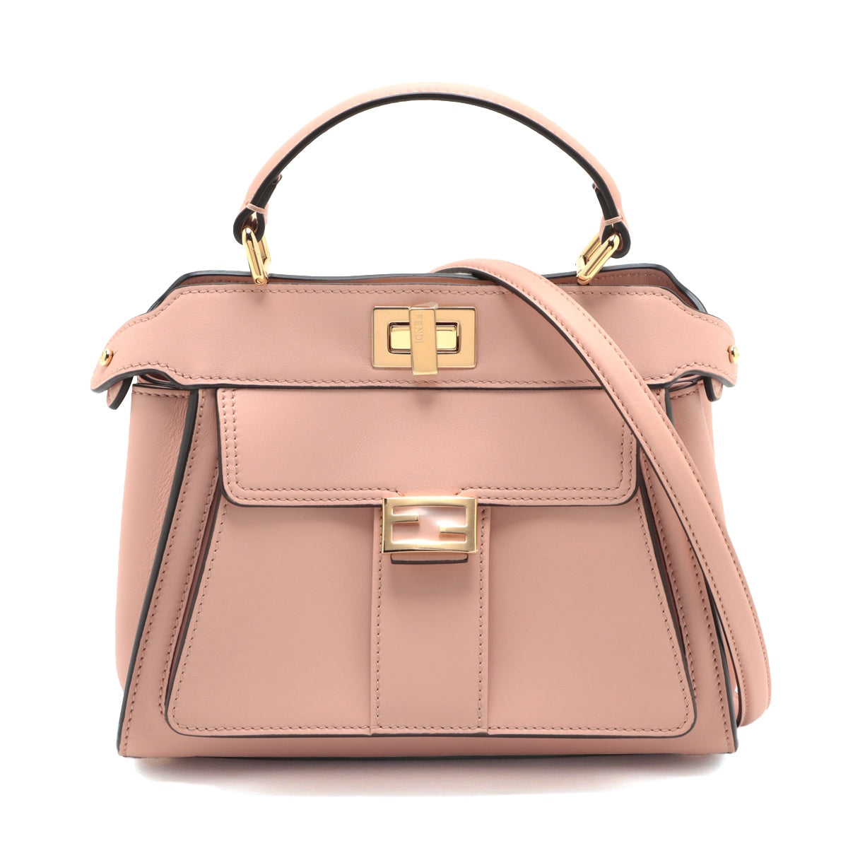 Fendi Mini Peekaboo Leather 2WAY Handbag Pink 8BN244