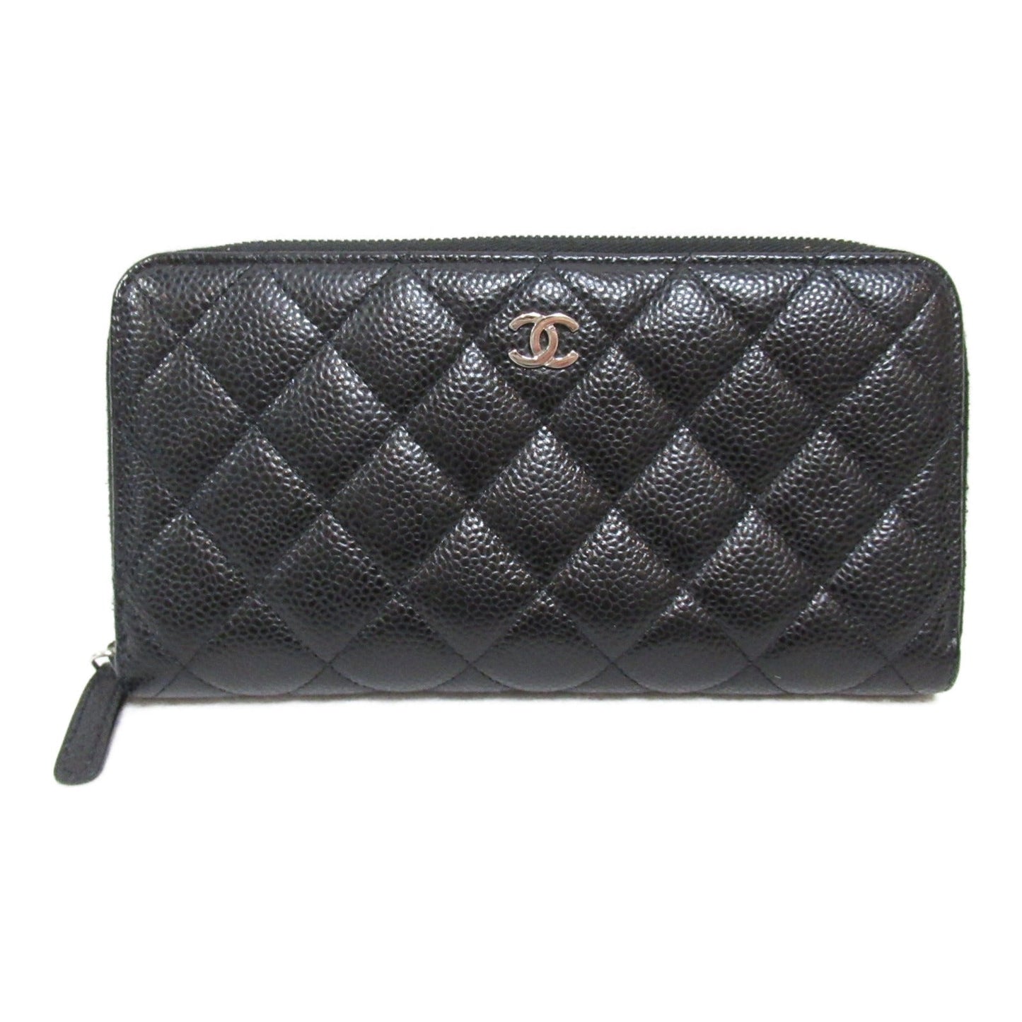 CHANEL Round Long Wallet Round Long Wallet Caviar S  Black Ladies