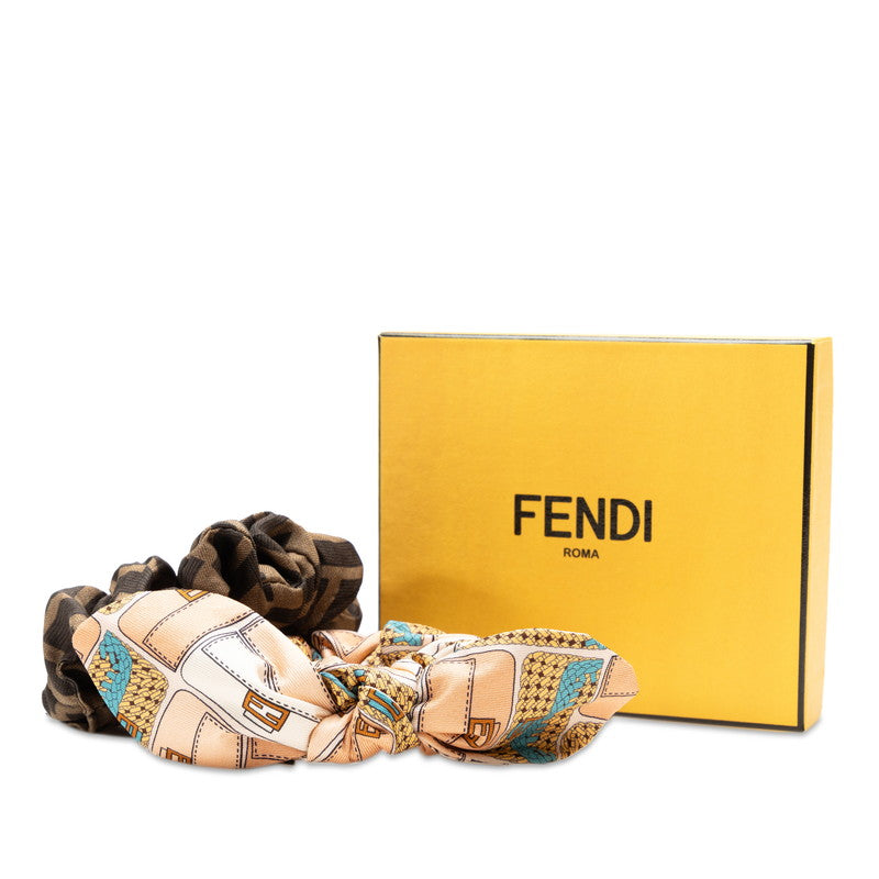 Fendi Zucca Total S Hair Gum 2 Set Pink Multi-Color Black Brown  Fendi