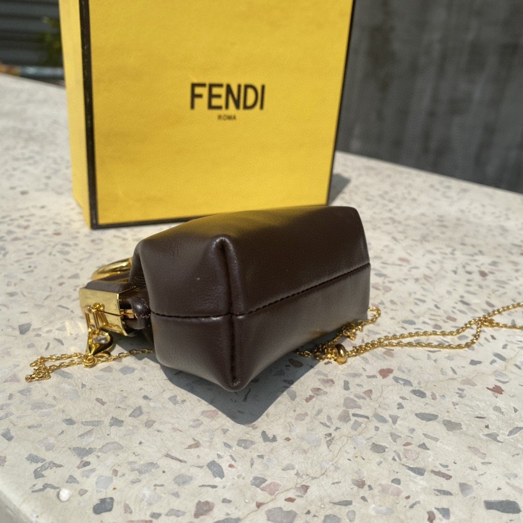 Fendi Nano Fendirst Charm Dark Grey Bag For Woman 10cm/4in