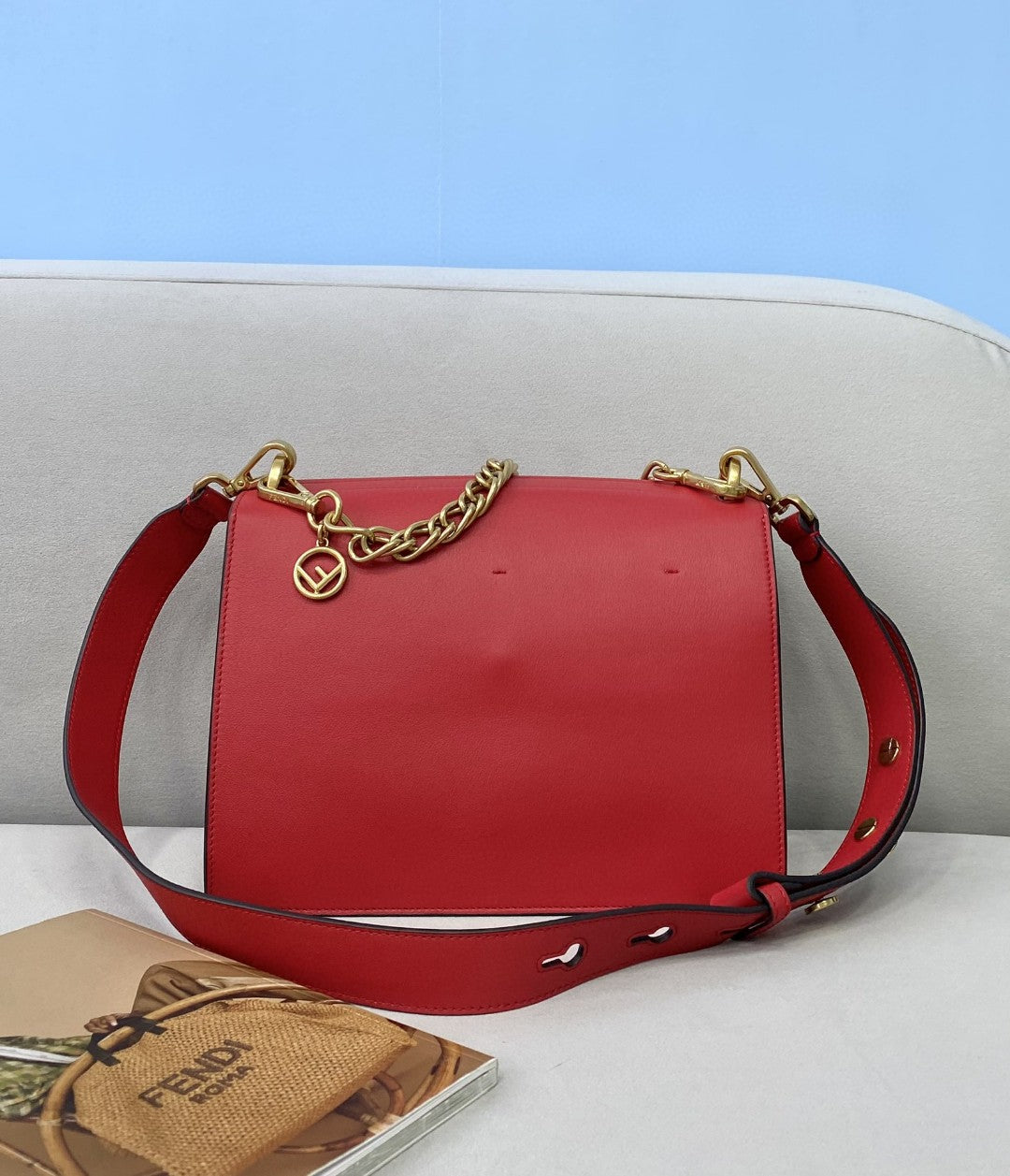 Fendi Kan U Small Red Bag For Woman 25cm/9.5in