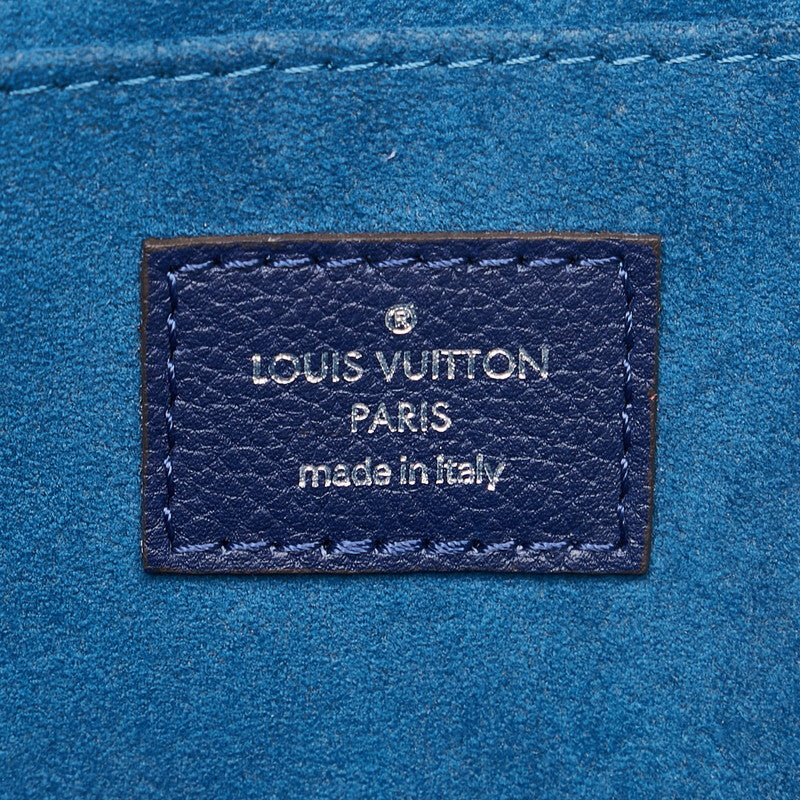 Louis Vuitton Trion  Jules PM Clutch Bag Flat Pocket R99587 Navi Leather Men LOUIS VUITTON