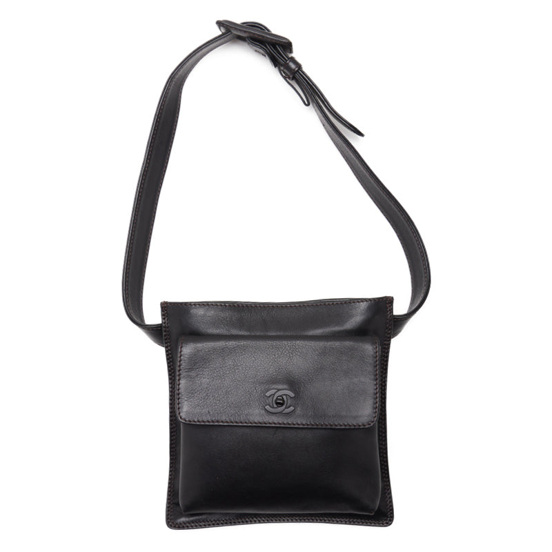 CHANEL CHANEL OUTSIDE FLAP Waistback  Black (Black G ) West Bag Mini shoulder bag  Bag Hybrid 【 Ship】 Ladies Online