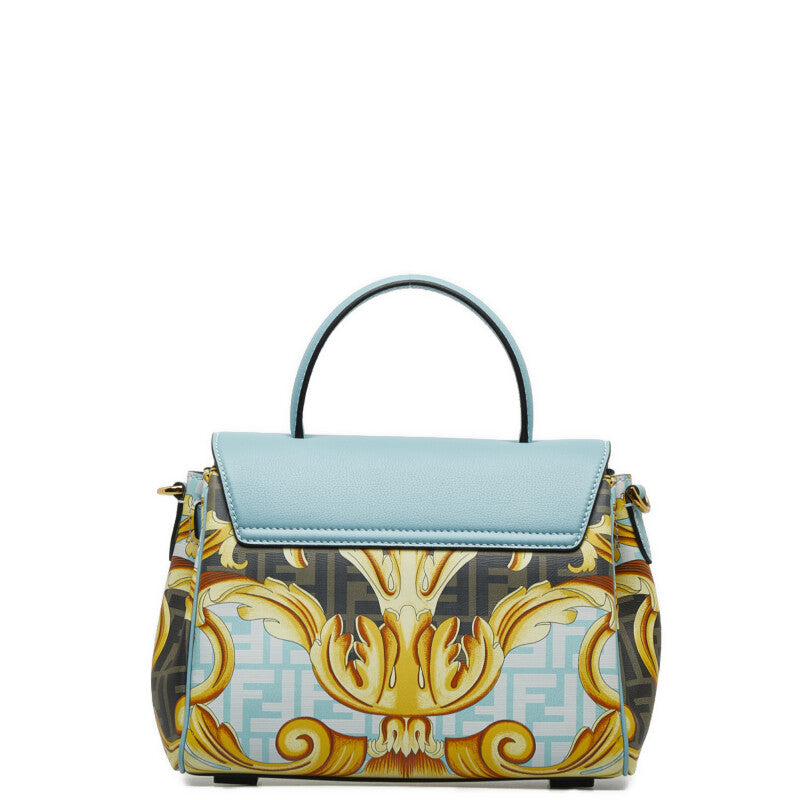 Fendi  Versaca Versace FACE FENDACE LA MEDUESA 2WAY DBFI039 Light Blue Multicolor Leather  FENDI