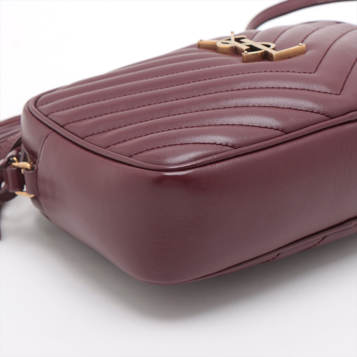 Saint Laurent Lounge Camera Leather Shoulder Bag Bordeaux 520534