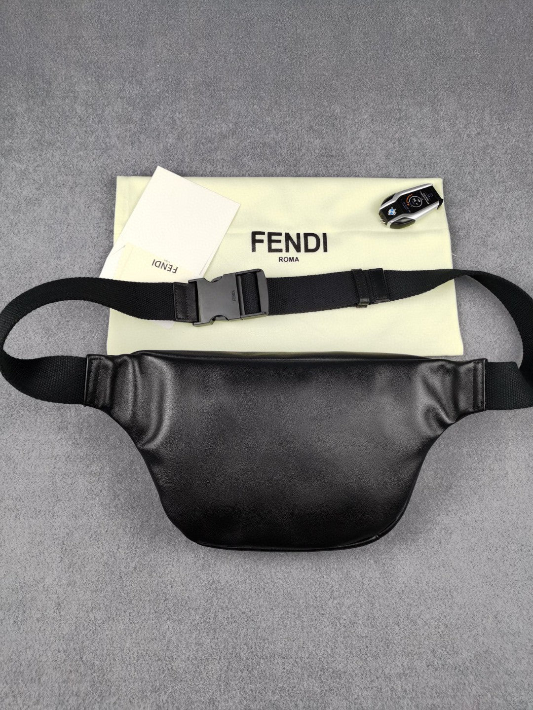 Fendi Little Monster Belt Bag Black/Yellow For Men, Men&#8217;s Bags 7.9in/20cm FF