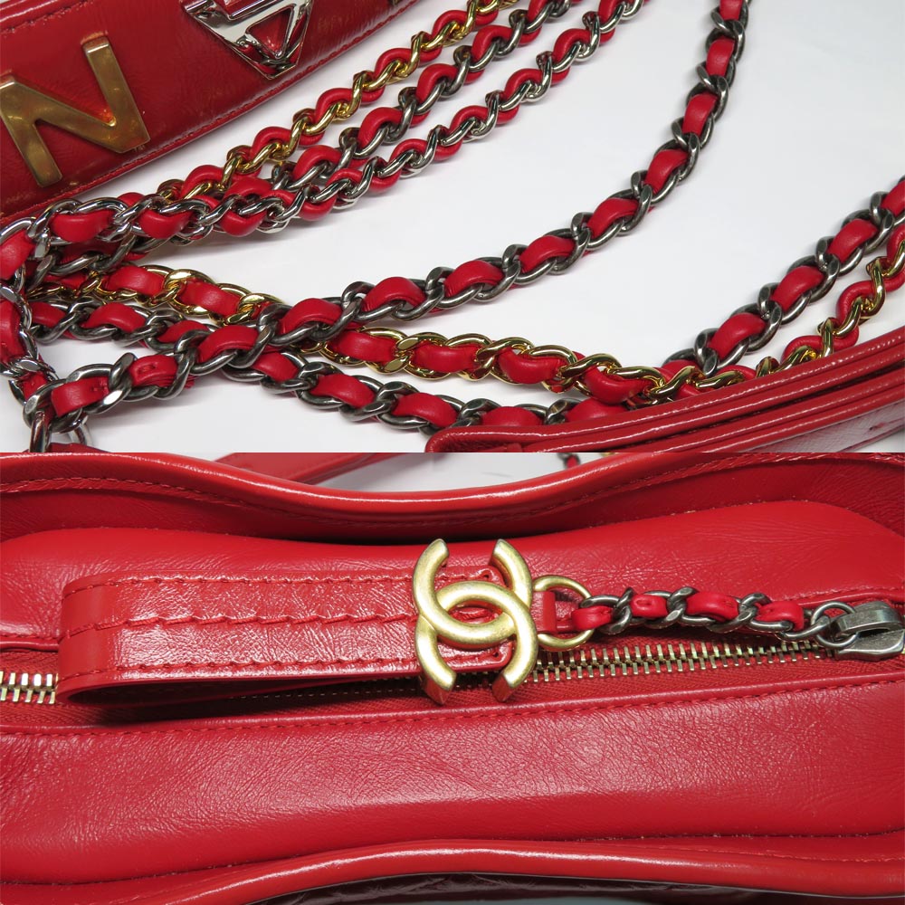 CHANEL Chanel Gabriel Du Chanel Small Hoover A91810 Chain Shoulder Bag Coco 2WAY Red Red G X Silver Gold   S Leather 29th