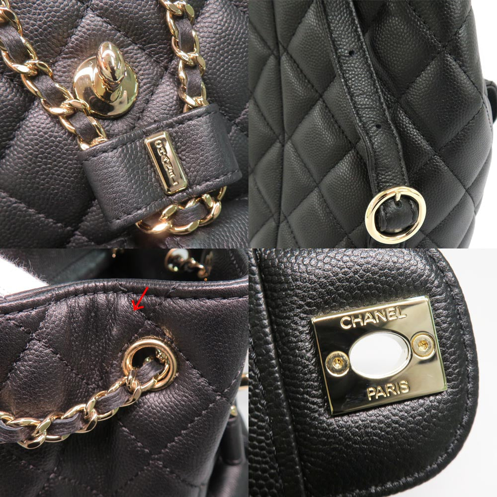 CHANEL CHANEL AS3290 B08045 94305 Chain Shoulder Black G  Caviar S Coco Leather  Beauty