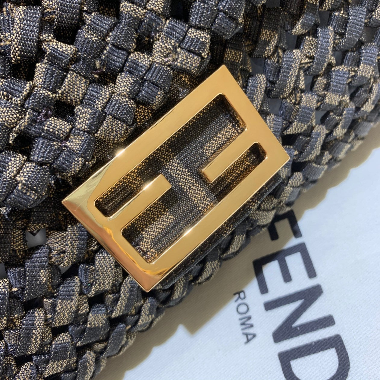 Fendi Baguette Jacquard Fabric Interlace  Bags