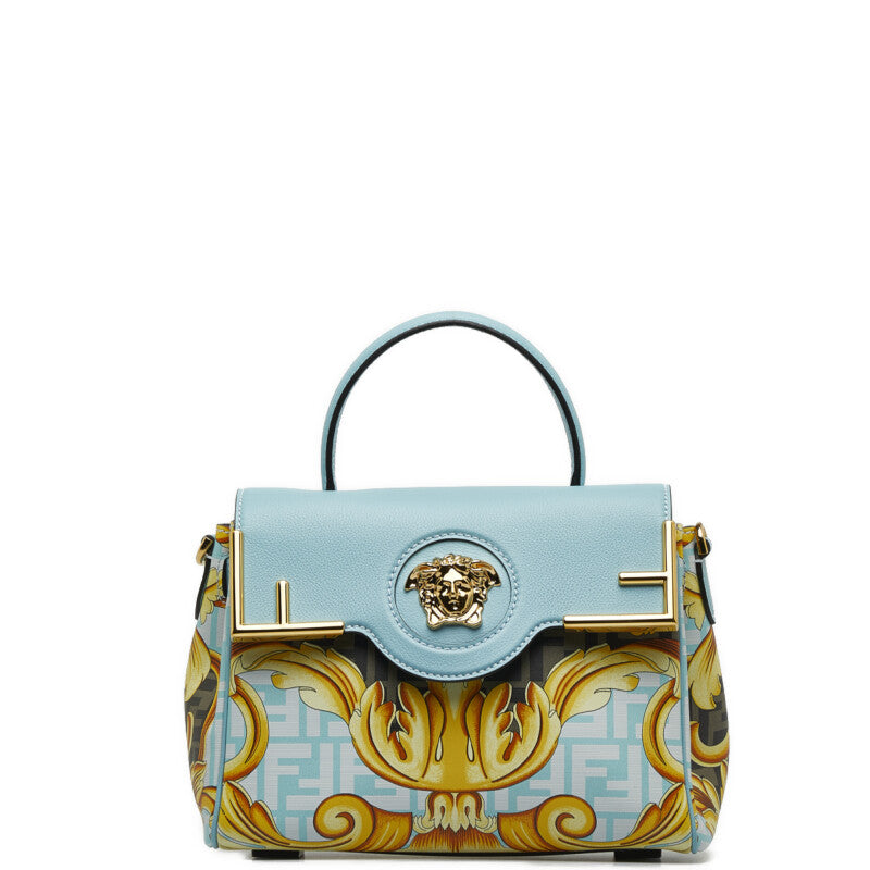 Fendi  Versaca Versace FACE FENDACE LA MEDUESA 2WAY DBFI039 Light Blue Multicolor Leather  FENDI