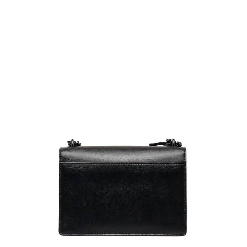 Saint Laurent Monogram Shoulder Bag in Calf Leather Black 442906