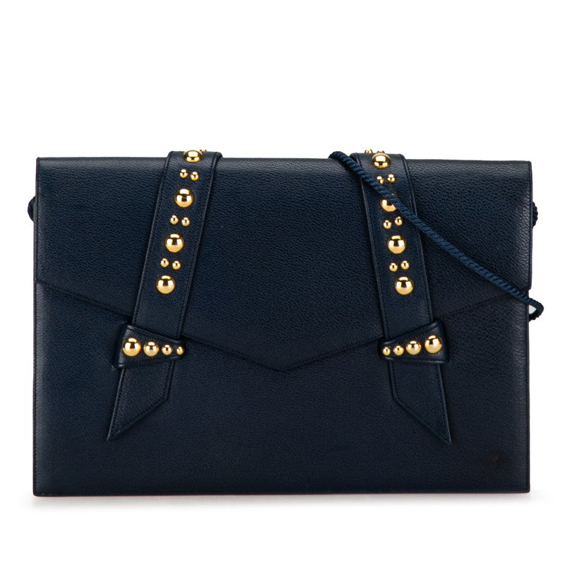 Sun-Laurent Shoulder Bag Navy G Leather  Saint Laurent