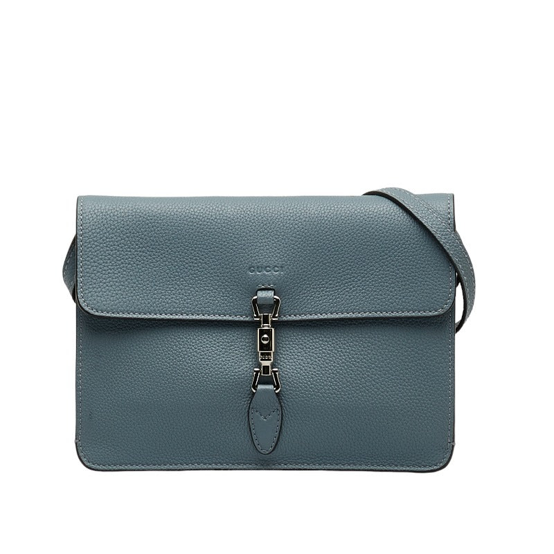 Gucci Jackie Diagonal Shoulder Bag 364435 Light Blue Leather Women's