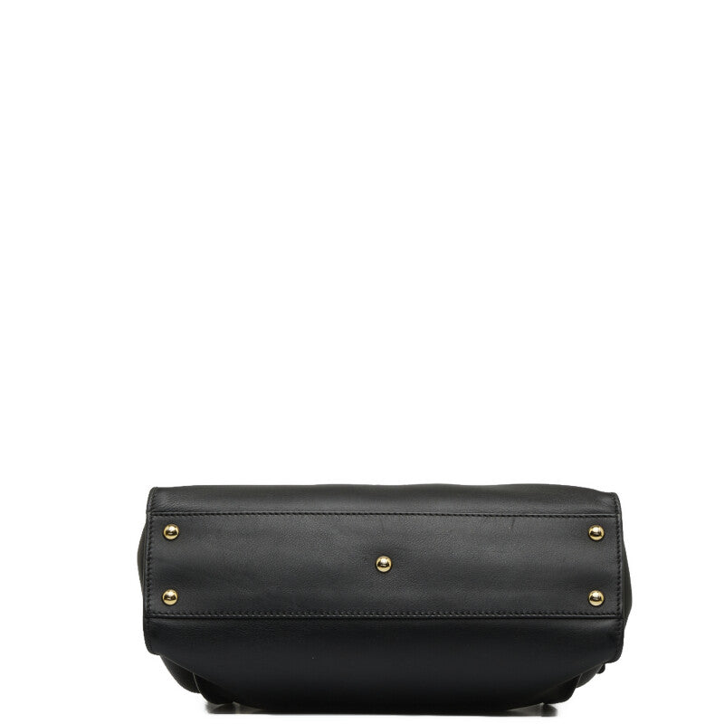 Fendi Peekaboo Handbag 8BN290 Black Leather