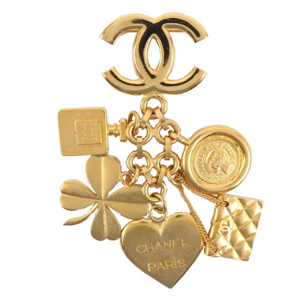 Chanel CHANEL Heart/Clover/Matrise Brooch Icon Vintage G  95A  74.2g Heart/Clover/Matelasse  A-Rank  Cl